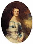 Franz Xavier Winterhalter Canvas Paintings - Melanie de Bussiere, Comtesse Edmond de Pourtales